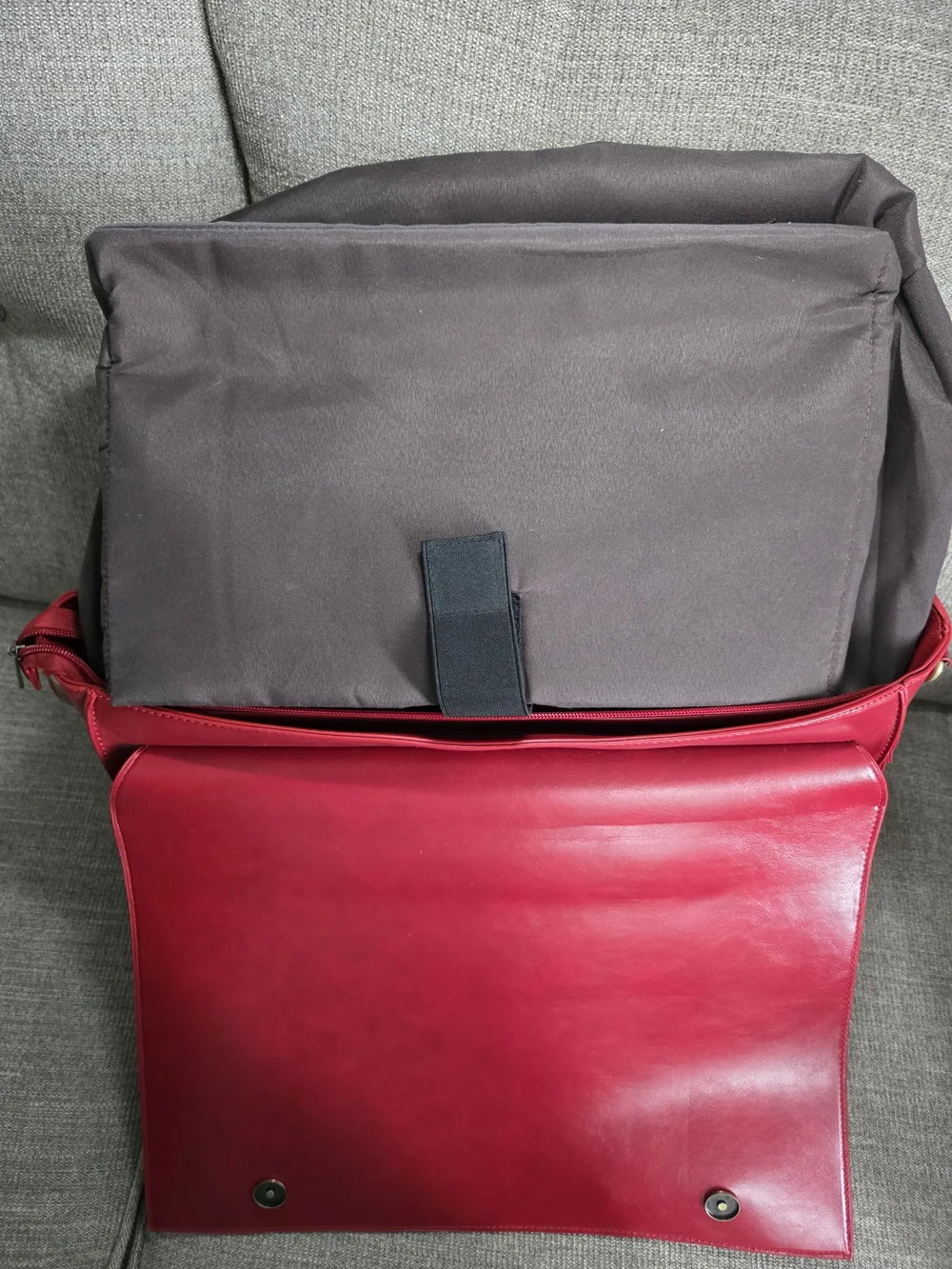 Walasa Red Split Leather Vintage Briefcase Laptop Bag - Pristine Like New!